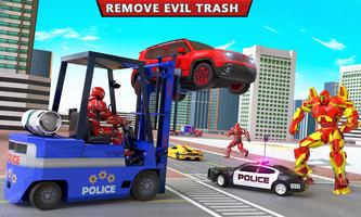 robô da polícia zebra SUV Jeep Cartaz