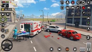 Stad Ambulance Rijden Spel 3D screenshot 1