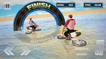 Water surfer beach bike racing الملصق