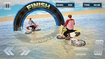 Water surfer beach bike racing poster