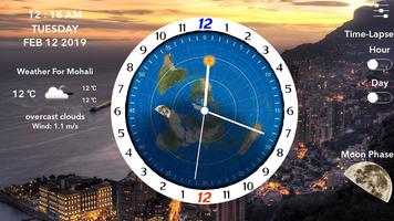 Flat Earth Sun & Moon Clock Plakat