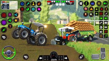 Dorftraktorfahrer 3D-Bauernhof Plakat