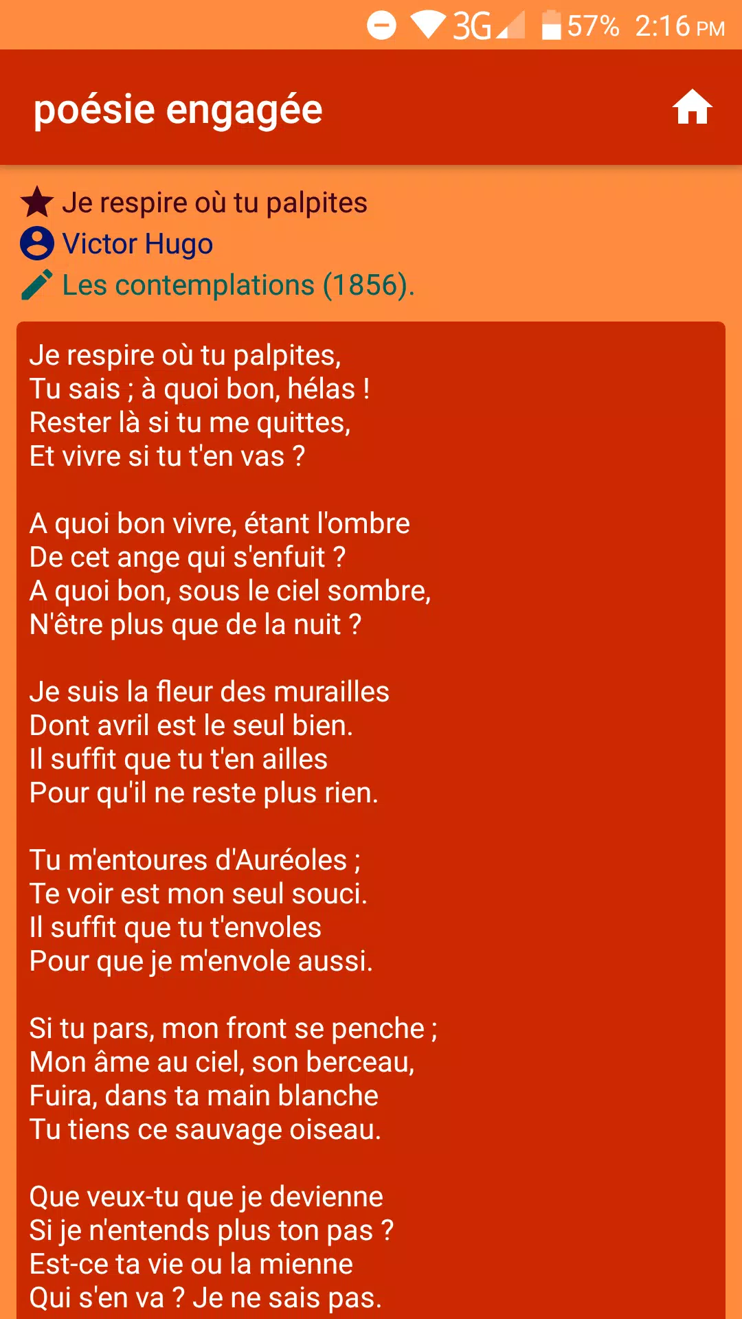 Je Respire Ou Tu Palpites Victor Hugo Poésie Engagée APK untuk Unduhan Android