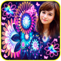 Neon Flower Photo Frame