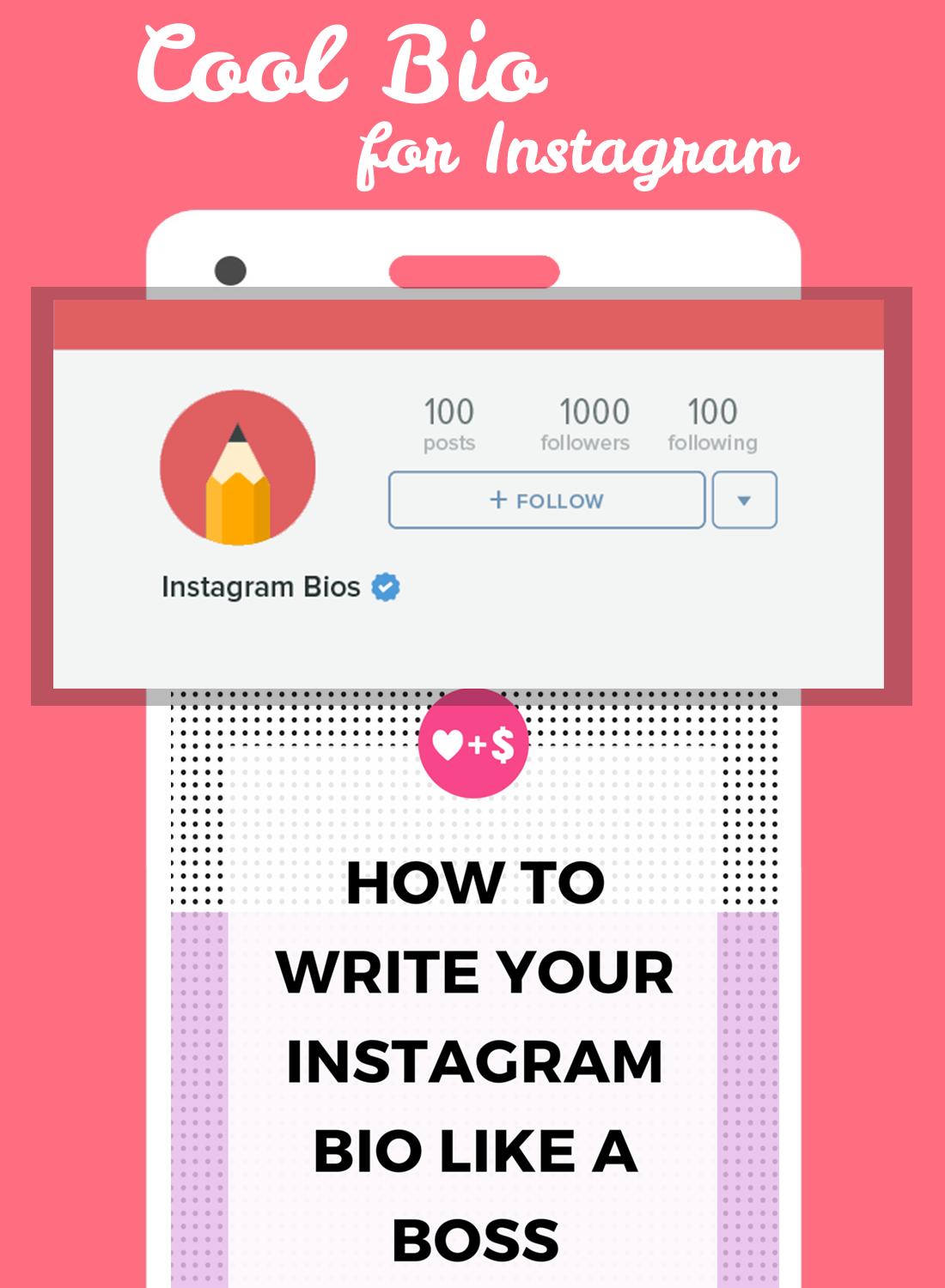 Bio for Instagram : Cool Bio, Hashtag, Caption for Android - APK