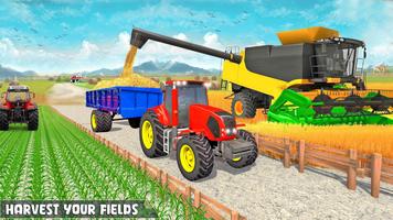 Real Big Tractor Farming Game poster