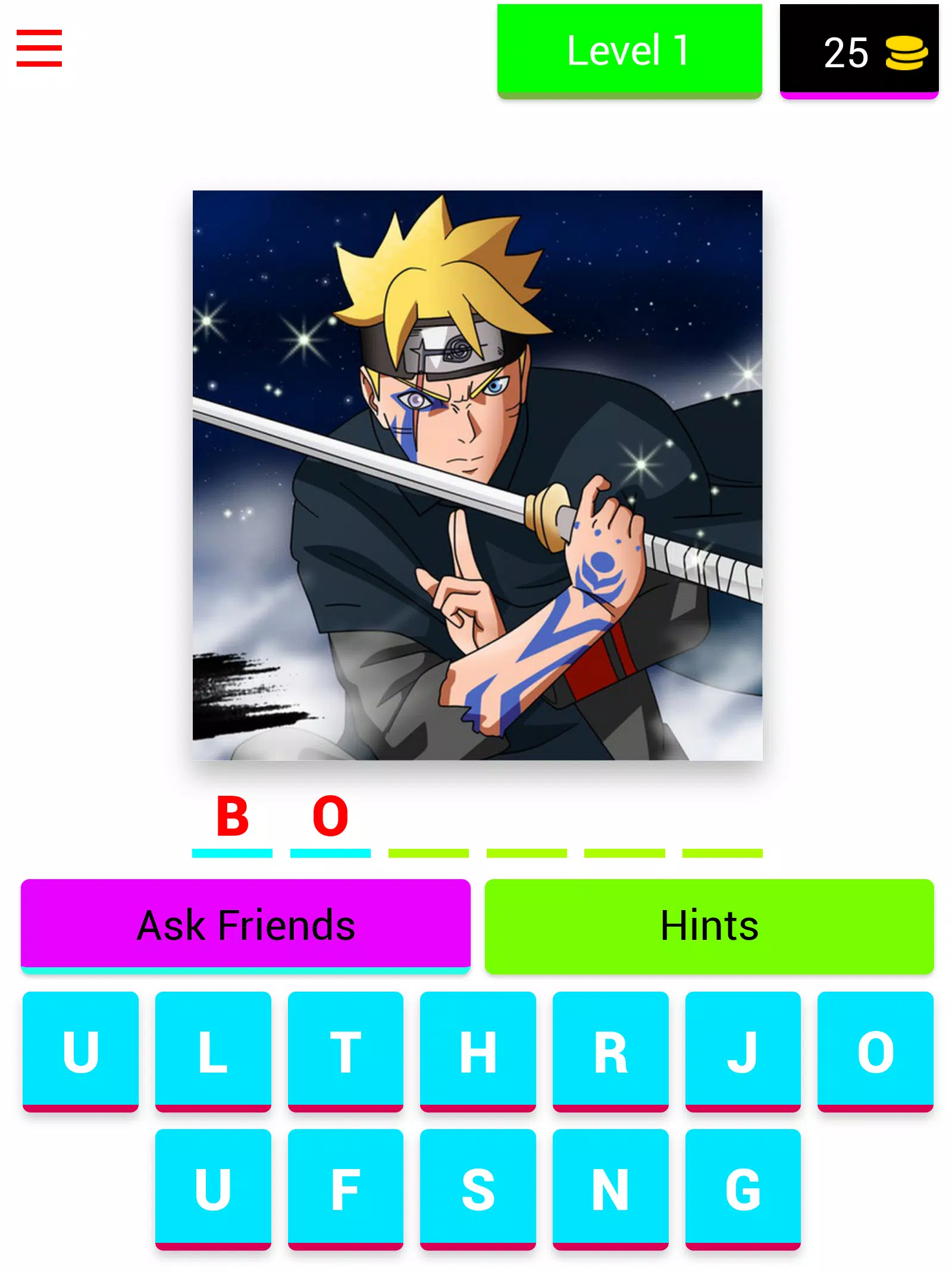 Quiz dos adultos em boruto