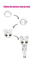 draw cute girl step by step poster