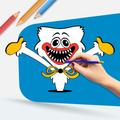 Huggy Wuggy Draw Step By Step