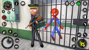 Spider Stick Hero Prison Break الملصق