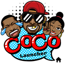 CoCo Launcher - Black Emoji, 3D Theme APK
