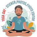 Yoga day sticker - 2023
