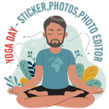 Yoga day sticker - 2023