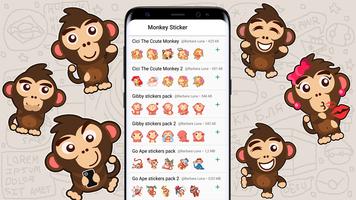 Funny Crazy Monkey Stickers ポスター