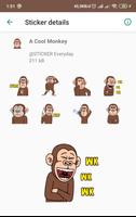 Funny Crazy Monkey Stickers imagem de tela 1