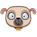 Pugsly The Dog Stickers