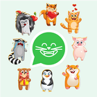 Cute Animal Stickers for WhatsApp, WAStickerApps icône