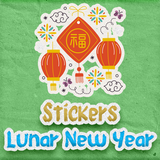 Stickers Lunar Year Chinese