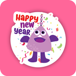跨年快樂貼紙 (英語)