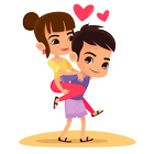 Romantic Love Couple  stickers For Whatsapp آئیکن