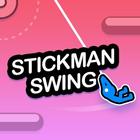 Discover happy stickman swing jump hooked icône