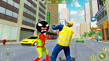 Stickman Crime City War - Stick Rope Hero Game capture d'écran 3