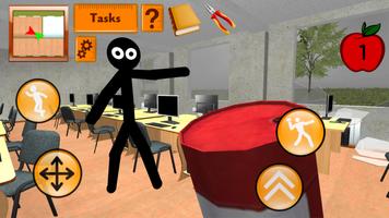 Stickman Teacher. Neighbor School Escape Affiche