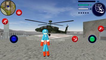 US Stickman Capitaine Rope Hero Gangster Crime الملصق