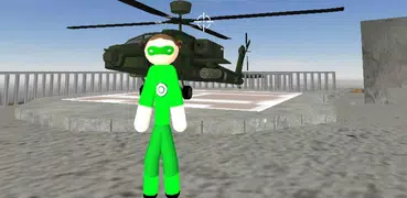 Green Hero Stickman Rope Hero Gangstar Crime