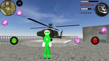 Stickman Rope Hero Green Hero Gangstar Crime الملصق