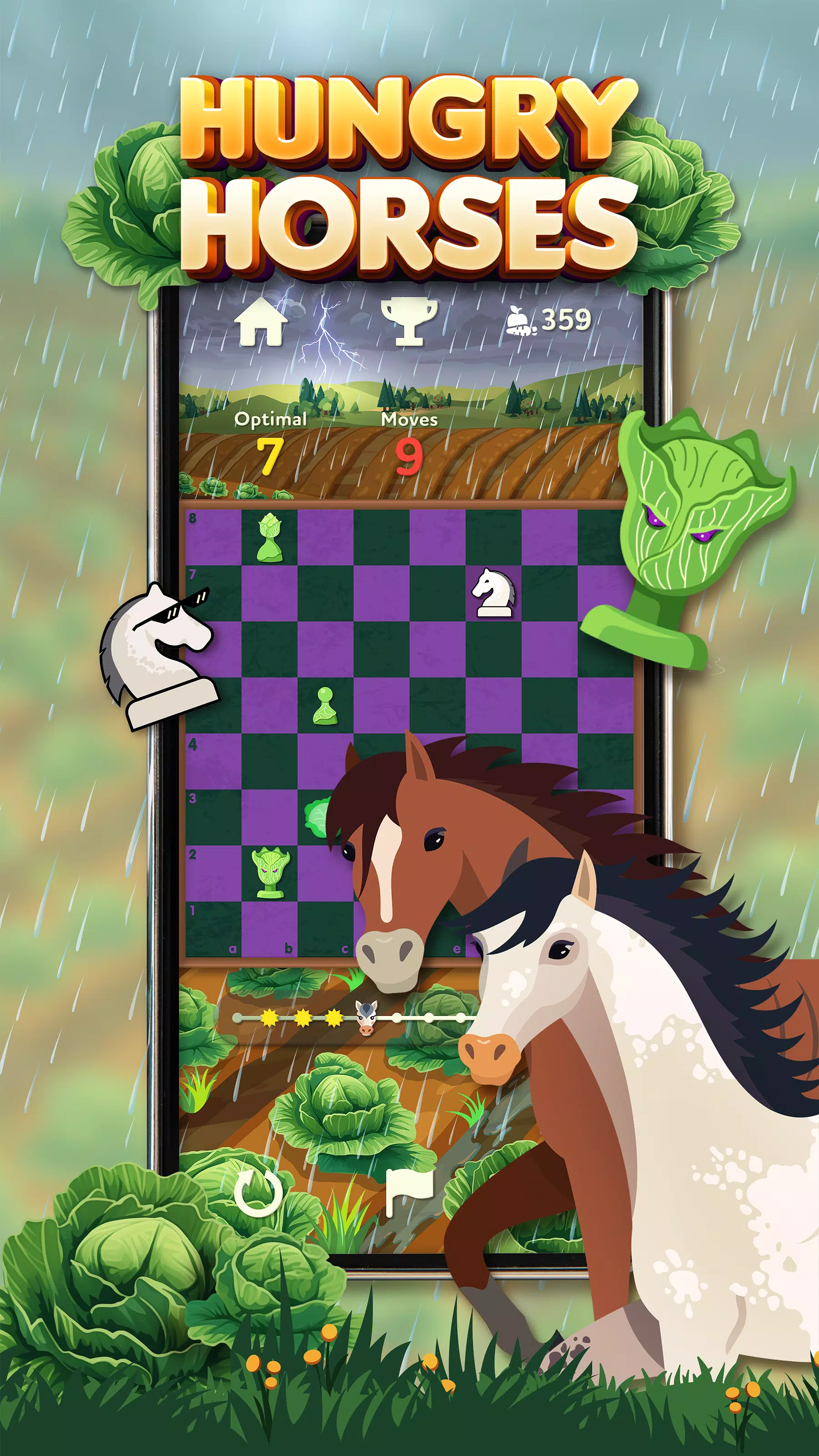 Hungry Horses – 国际象棋拼图