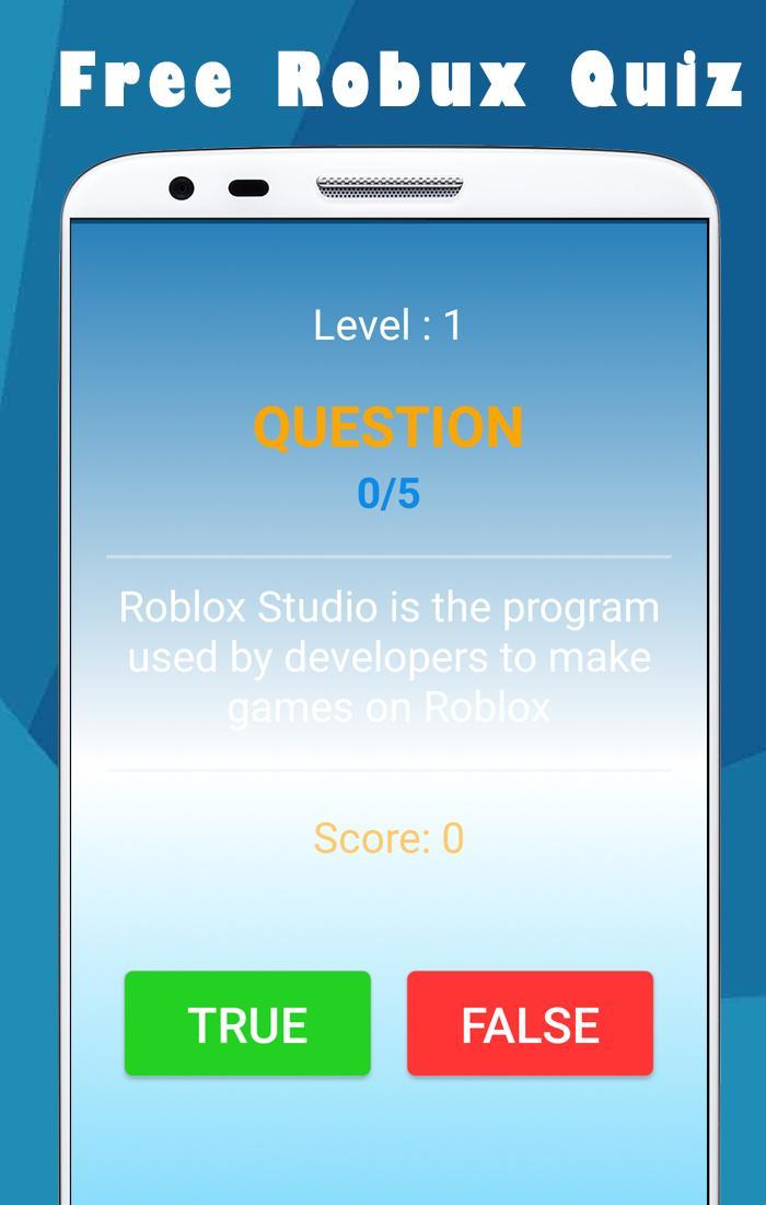 Free Robux Quiz For Android Apk Download - quiz for robux