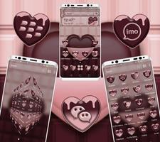Chocolate Heart Launcher Theme الملصق
