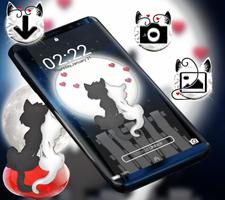 Cute Cat Love Launcher Theme الملصق