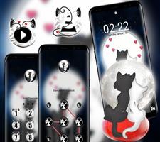 Cute Cat Love Launcher Theme تصوير الشاشة 2
