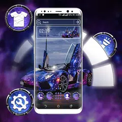 download Blue Glitter Car LauncherTheme APK