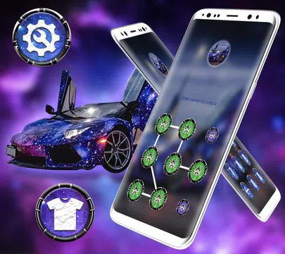 Screenshot 5 for Blue Glitter Car LauncherTheme