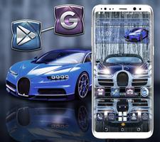 Blue Sport Car Launcher Theme पोस्टर