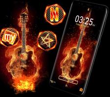 Fire Guitar Launcher Theme ảnh chụp màn hình 1