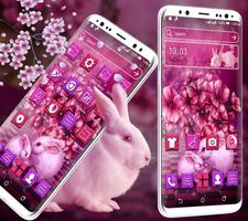 Pink Bunny Launcher Theme تصوير الشاشة 1