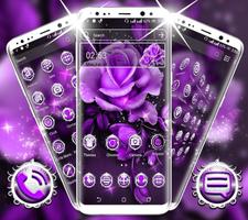 Purple Rose Launcher Theme الملصق
