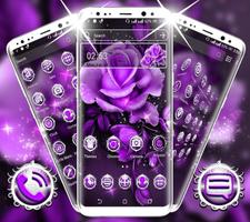 Purple Rose Launcher Theme Affiche