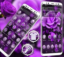 Purple Rose Launcher Theme capture d'écran 1