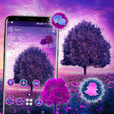 Purple Tree Flowers Theme आइकन