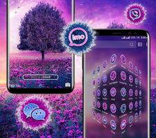 Purple Tree Flowers Theme imagem de tela 3