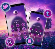 Purple Tree Flowers Theme syot layar 2