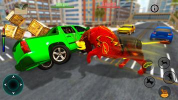 怒っている牛と牛と戦うゲーム ポスター