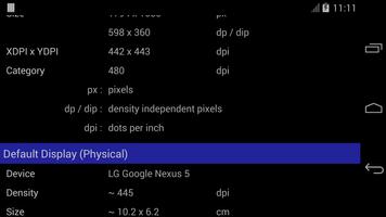 Screen Size / DPI and Dev Info captura de pantalla 1