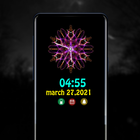 Stylish Clock on Screen Amoled simgesi