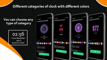 Stylish Clock on Screen Amoled 스크린샷 2